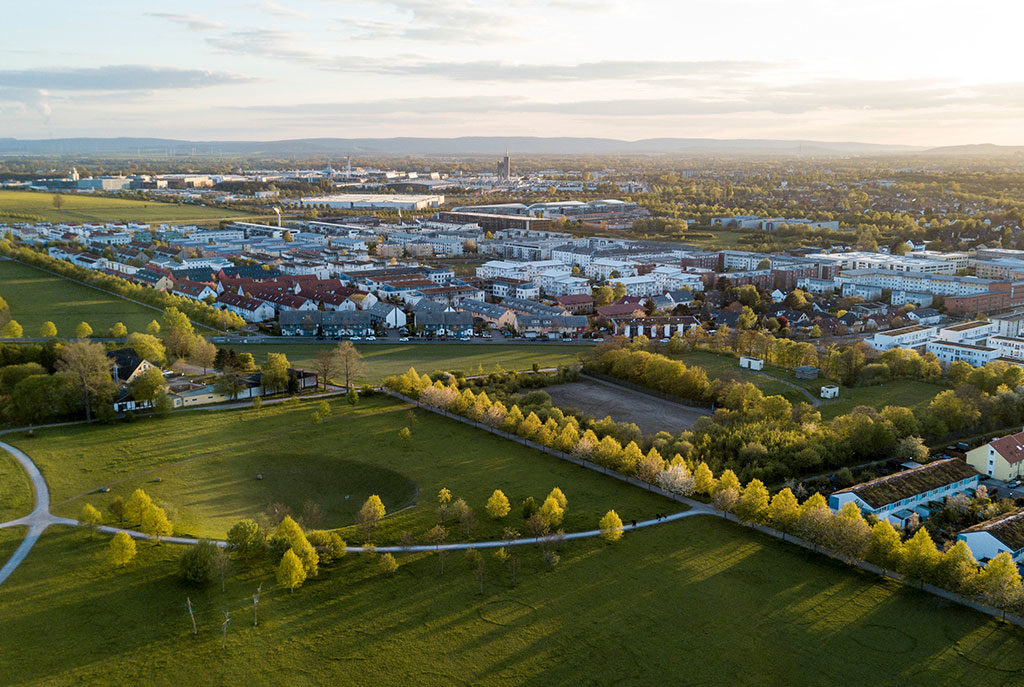 Kronsberg aus der Luft Entstehungsort für die Kronsberger Höfe